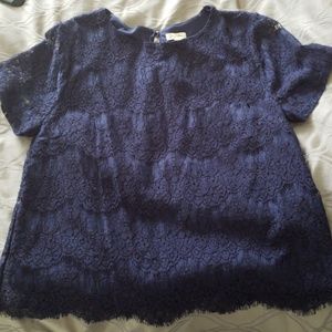 Navy blue lacy top